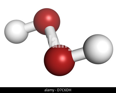 Peroxyde d'hydrogène (H2O2), molécule de structure chimique. HOOH est un exemple d'un espèces réactives de l'oxygène (ROS). Banque D'Images