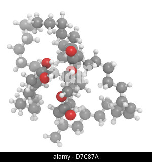 L'huile végétale de triglycérides insaturés molécule, la structure chimique. Banque D'Images