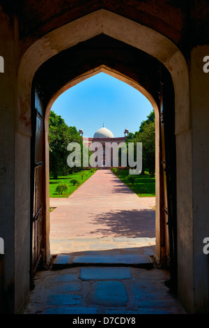 Tombe de Humayun - voir l'entrée des portes. Delhi, Inde Banque D'Images