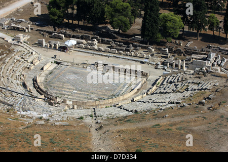 Théâtre de Dionysos Eleuthereus grand théâtre de plein air sur le sur le versant sud de l'acropole d'Athènes en Grèce Banque D'Images