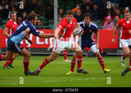 Glasgow, Ecosse, Royaume-Uni. 4e mai 2013. Au cours de l'Emirates Airline Glasgow Glasgow 7s de Scotstoun. France 14 pays de Galles 22 Crédit : © Alan Oliver / Alamy Live News Banque D'Images