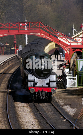 1950 BR 4MT Standard 75029 locomotive LE CHEVALIER VERT coaching transport stock le 40e anniversaire de la North York Moors Railway, Goathland, UK Banque D'Images