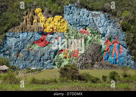 Murale de la préhistoire, la Vallée de Vinales Banque D'Images