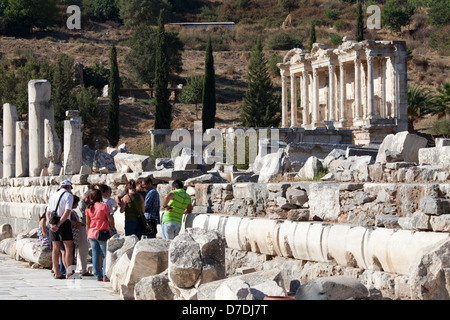 La bibliothèque de Celsus est un ancien bâtiment à Éphèse, Izmir, Turquie Banque D'Images