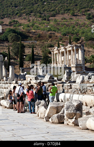 La bibliothèque de Celsus est un ancien bâtiment à Éphèse, Izmir, Turquie Banque D'Images