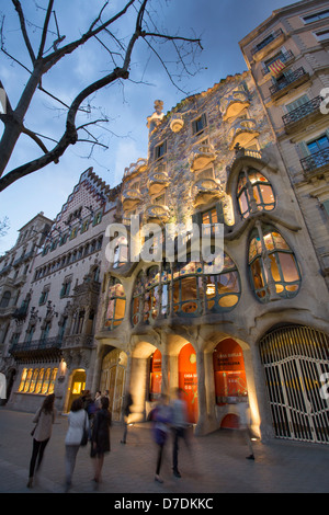 La Casa Batlló de Gaudi - Barcelone, Espagne. Banque D'Images