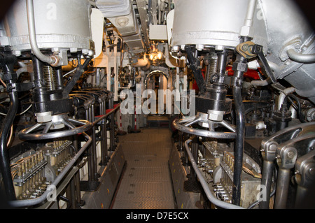 Salle des machines sous-marin Banque D'Images