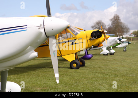 L'aviation générale avion léger des avions à l'aérodrome d'herbe Popham UK Banque D'Images