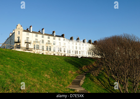 Filey,Côte Est Yorkshire, Angleterre.Promenade Guest Houses. Banque D'Images