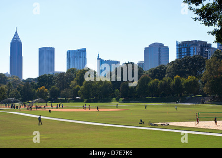 Vue sur Piedmont Park à Atlanta, Géorgie. Banque D'Images