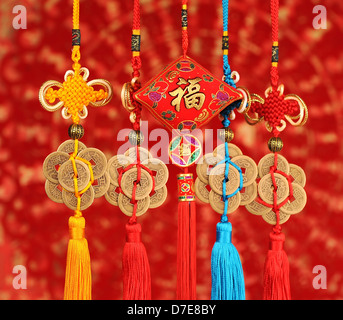 Noeuds de chance Chinois utilisé pendant le festival de printemps Banque D'Images