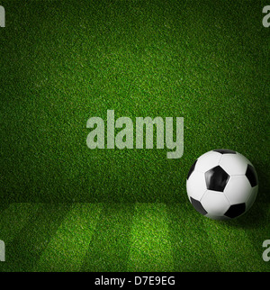 Jeu de football ou soccer vue latérale avec ball Banque D'Images