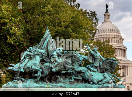 Ulysse Charge de Cavalerie US Grant Statue équestre Civil War Memorial Washington DC Capitol Hill Banque D'Images