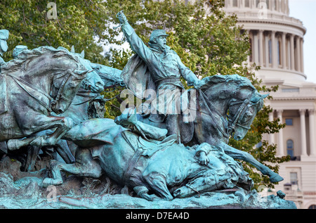 Ulysse Charge de Cavalerie US Grant Statue équestre Civil War Memorial Washington DC Capitol Hill Banque D'Images