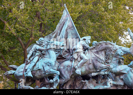 Ulysse Charge de Cavalerie US Grant Statue équestre Civil War Memorial Washington DC Capitol Hill Banque D'Images