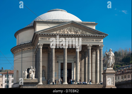 Europe Italie Piémont Turin Piazza della Gran Madre l'église Gran Madre di Dio Banque D'Images