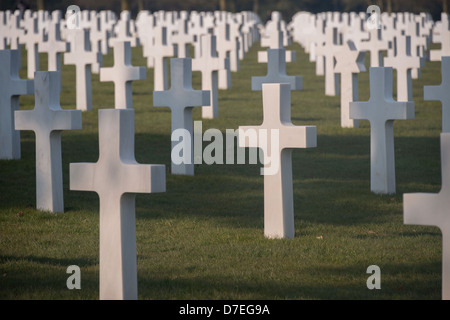 Tombes de militaires américains à Omaha Beach, Normandie, France Banque D'Images