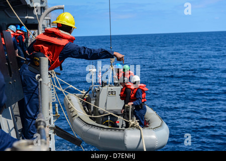 Un abaissement des marins à coque rigide. Banque D'Images