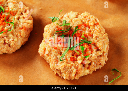 Les galettes sur le papier le papier sulfurisé Banque D'Images