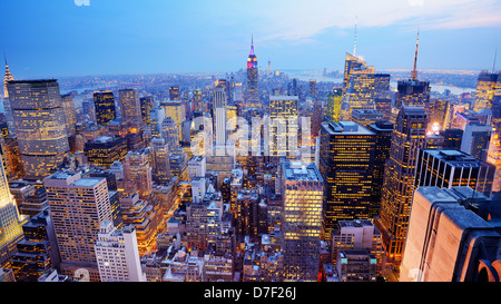 Panorama de la ville de New York, en Midtown Manhattan. Une faible saturation des couleurs. Banque D'Images