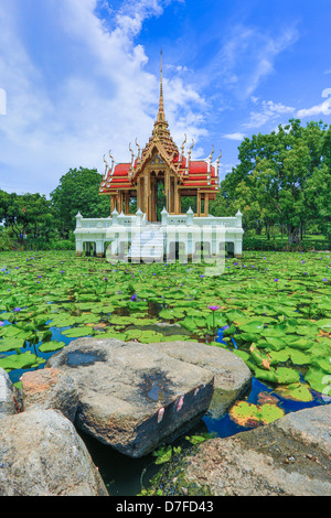 - Bungbua Lotus lagune à suanluangrama9 en Thaïlande. Banque D'Images