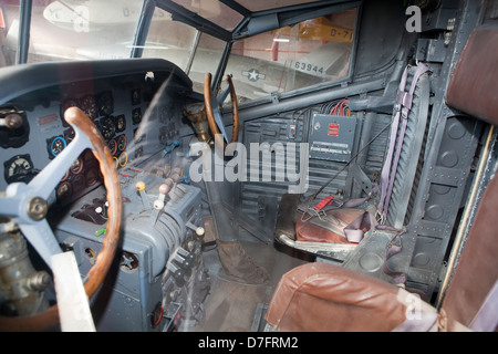 Cockpit de l'avion de passagers Junkers JU-52, l'Allemagne, l'Europe, Collection d'aéronefs Zweibrücken, Allemagne, Europe Banque D'Images