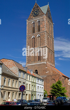 Le Mecklembourg Poméranie occidentale, l'Allemagne, Wismar, Saint Marien church Banque D'Images