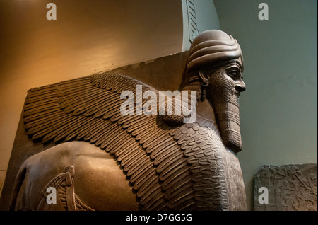 Lamassu sculpture, British Museum, Londres, Royaume-Uni Banque D'Images