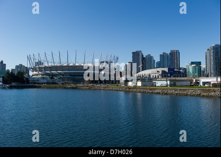 La nouvelle place de la C.-B. et Rogers arena avec les condos dans l'arrière-plan.Vancouver, Colombie-Britannique Banque D'Images