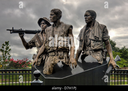 La sculpture est un détail obtenues par les moules originaux de Frederick Hart'strois soldats statue au Vietnam Veterans Memorial Banque D'Images