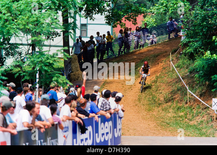 Course de vélo de montagne, Atlanta, Géorgie Banque D'Images