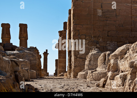 Le pharaon Aménophis III' Soleb Temple, le nord du Soudan Banque D'Images