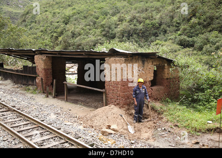 Pérou Anden Vallée de l'Urubamba gare Banque D'Images