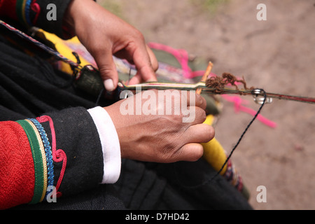 Chinchero près de Cusco Inca costume traditionnel Banque D'Images
