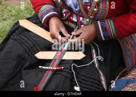 Chinchero près de Cusco Inca costume traditionnel Banque D'Images