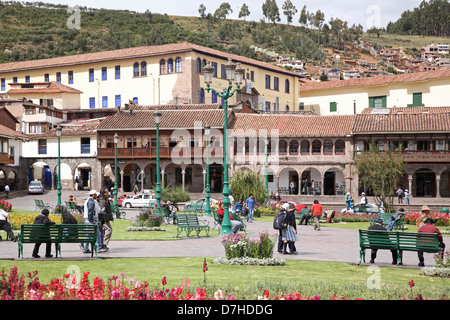 Pérou Cusco Plaza de Armas Banque D'Images