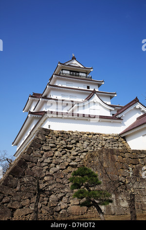 Le Japon, préfecture de Fukushima, Aizu-Wakamatsu, Tsuruga-jo Château Banque D'Images