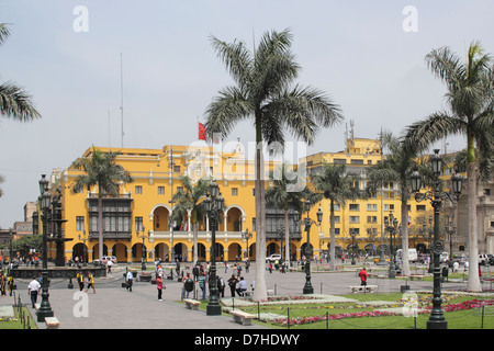 Pérou Lima Plaza Mayor et la Plaza de Armas de ville Banque D'Images