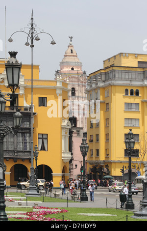 Pérou Lima Plaza Mayor et la Plaza de Armas Banque D'Images