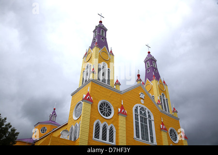 Chiloe Castro Iglesia San Francisco Banque D'Images