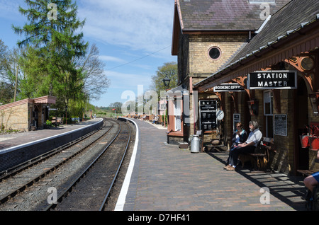 La plate-forme à Arley gare dans le Worcestershire sur l'itinéraire de la Severn Valley Railway Banque D'Images