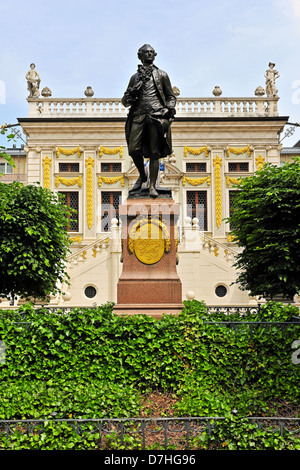 Le monument de Johann Wolfgang Goethe au Naschmarkt à Leipzig Banque D'Images