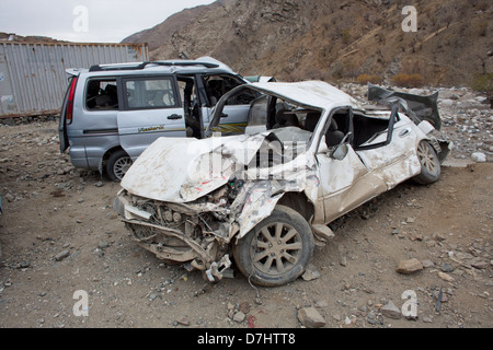 Accident de voiture entre Kunduz et Kaboul, Afghanistan Banque D'Images
