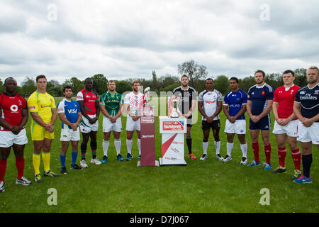 Barn Elms, Barnes, Londres, Royaume-Uni. 8 mai 2013. Le capitaine de l'équipe à l'occasion du lancement du Marriott London Sevens à Barn Elms, Barnes. Credit : Elsie Kibue /EK13 Photos/Alamy Live News Banque D'Images