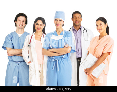 Portrait de groupe du personnel médical, studio shot Banque D'Images