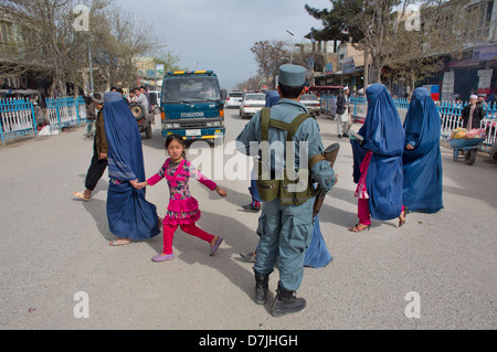 La police afghane à Kunduz, Afghanistan Banque D'Images