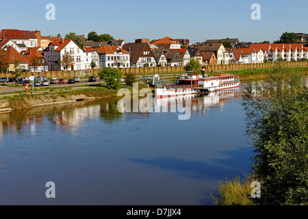 Minden sur la Weser, Rhénanie du Nord-Westphalie, Allemagne Banque D'Images