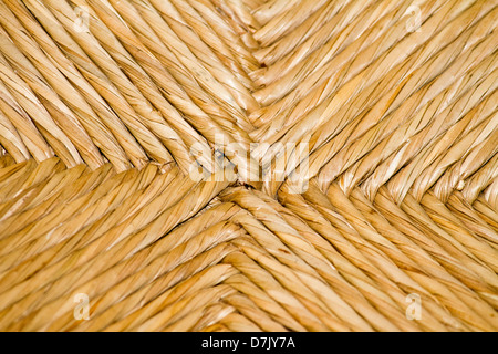 Texture d'une fabrication artisanale traditionnelle technique de construction réalisés avec le rotin chaise végétale de palme par les Portugais. Banque D'Images