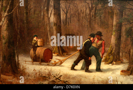 Sur il y a moyen de camp par Eastman Johnson Banque D'Images