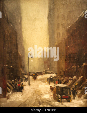 La neige à New York par Robert Henri Banque D'Images